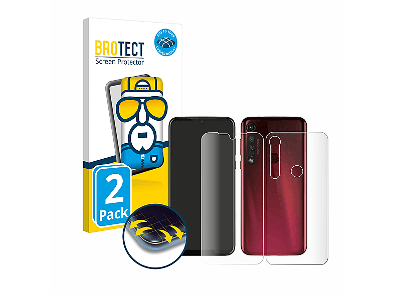 BROTECT 2x Flex Full-Cover Schutzfolie(für G8 3D (Display+Rückseite)) Curved Plus Moto Motorola