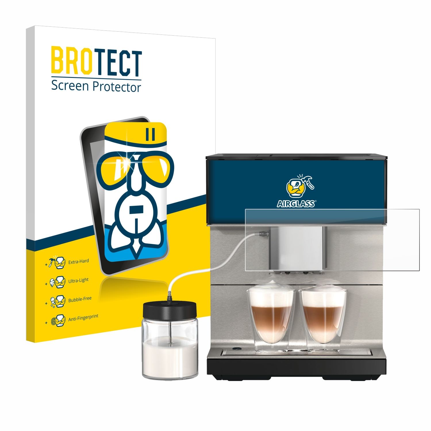 BROTECT Airglass CoffeePassion) Miele 7550 Schutzfolie(für klare CM