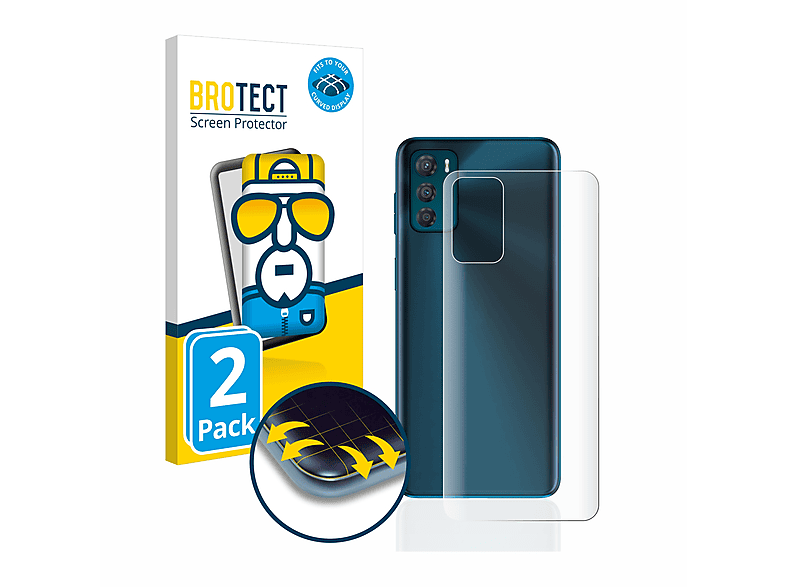 BROTECT 2x Flex Full-Cover 3D Curved Schutzfolie(für Motorola Moto G42)