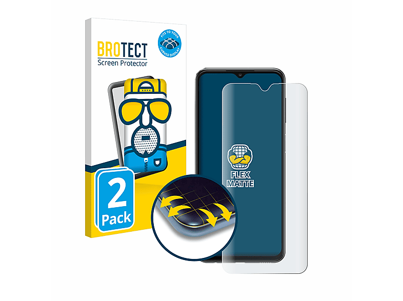 BROTECT 2x Flex matt Full-Cover 3D Curved Schutzfolie(für Samsung Galaxy A23 5G)