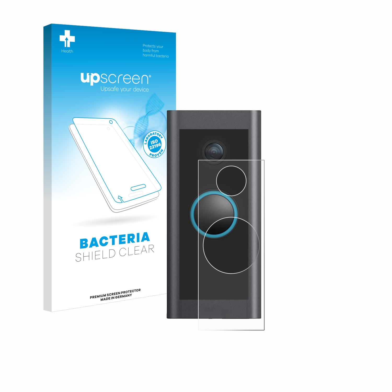 UPSCREEN antibakteriell klare Schutzfolie(für Ring Wired) Video Doorbell
