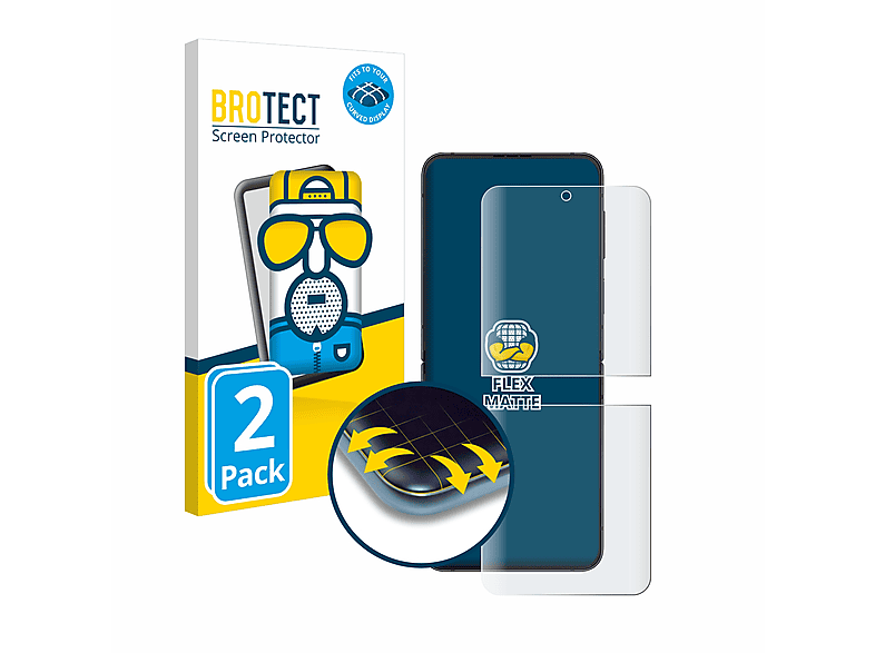 BROTECT 2x Flex matt Samsung Z Galaxy 4) 3D Full-Cover Schutzfolie(für Curved Flip