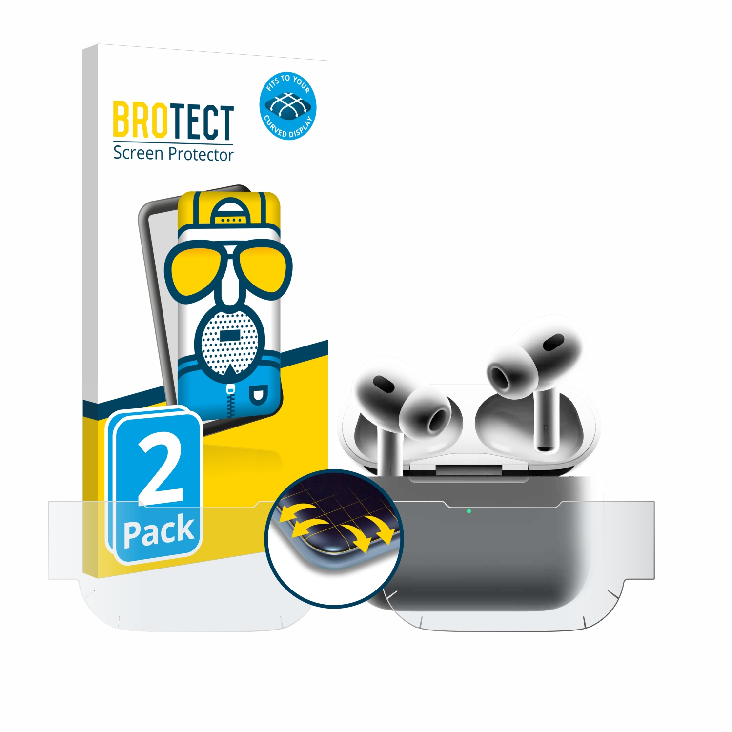 Flex (2. Case Gen.)) Pro BROTECT Schutzfolie(für Curved Charging 3D MagSafe matt Apple 2x Full-Cover AirPods
