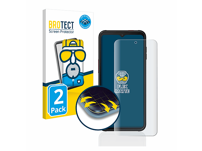 BROTECT 2x Flex matt Full-Cover 3D Curved Schutzfolie(für Samsung Galaxy Xcover Pro 2) | Displayschutzfolien & Gläser