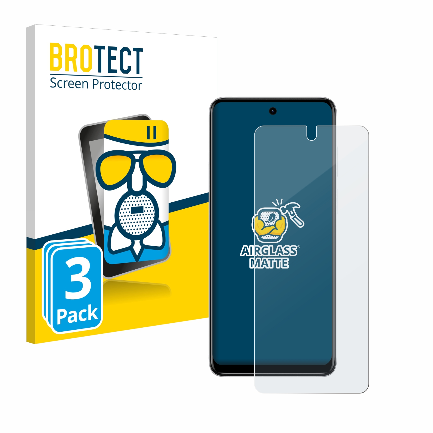 BROTECT 3x Airglass matte Schutzfolie(für Motorola Moto E32)