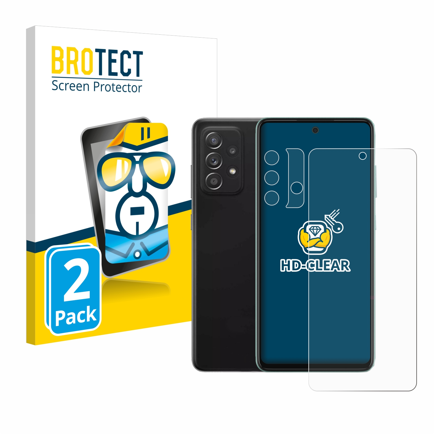 Schutzfolie(für Samsung BROTECT Galaxy klare A52) 2x