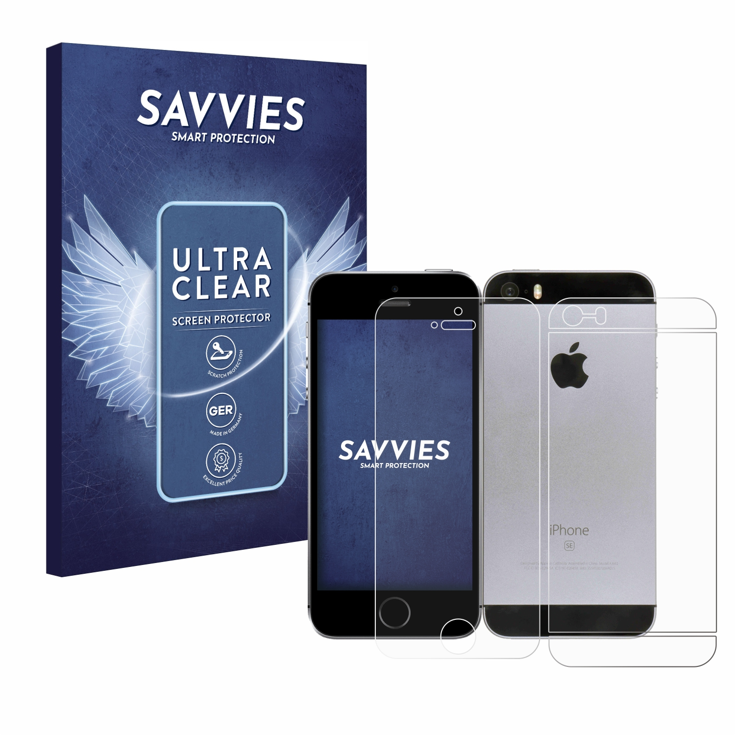 Apple iPhone SAVVIES klare Schutzfolie(für 18x 2016) SE
