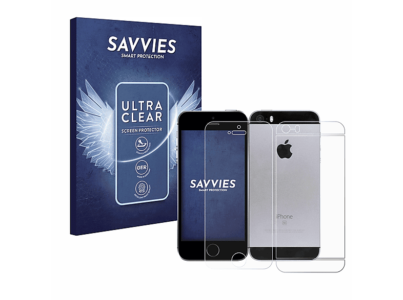 SAVVIES 18x klare Schutzfolie(für Apple iPhone SE 2016)