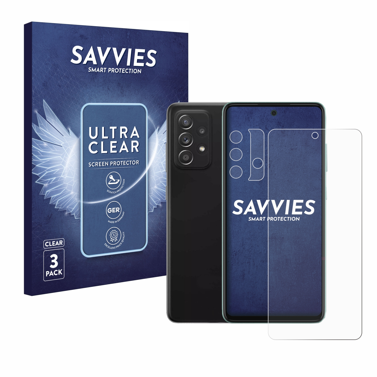 SAVVIES klare A52) Galaxy 6x Samsung Schutzfolie(für