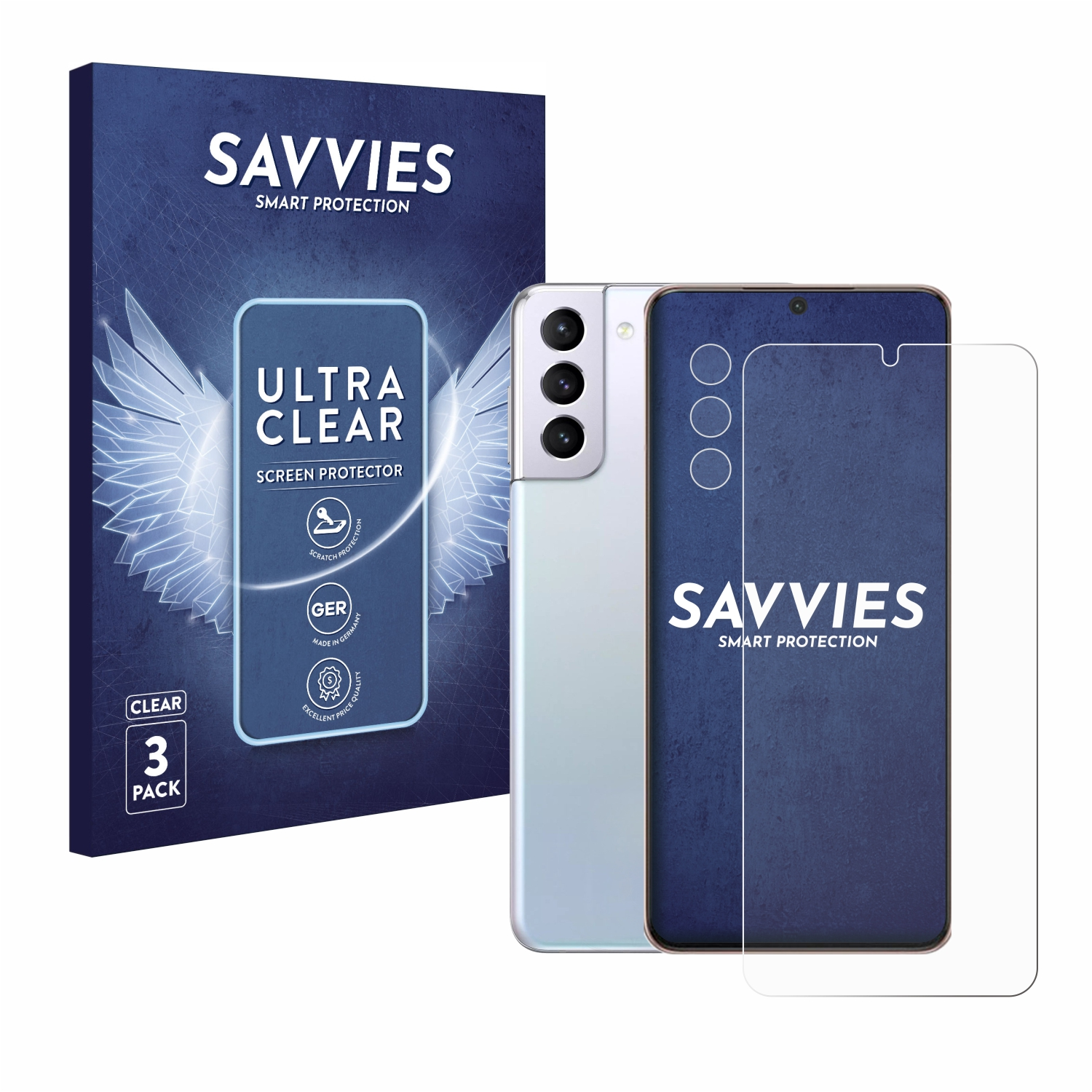 S21 Schutzfolie(für Samsung 5G) klare 6x Plus SAVVIES Galaxy