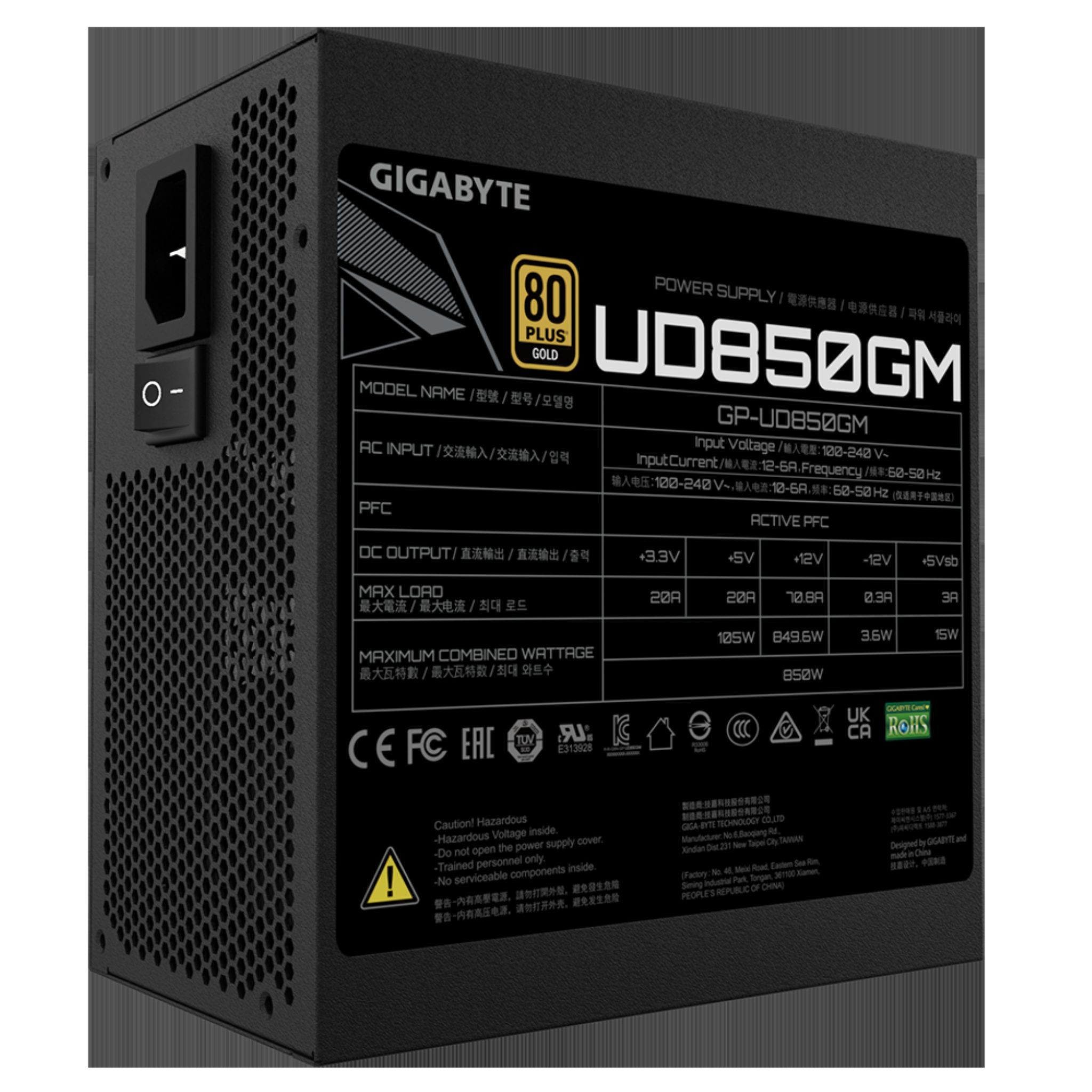 Netzteil UD850GM Watt GIGABYTE 850 PC