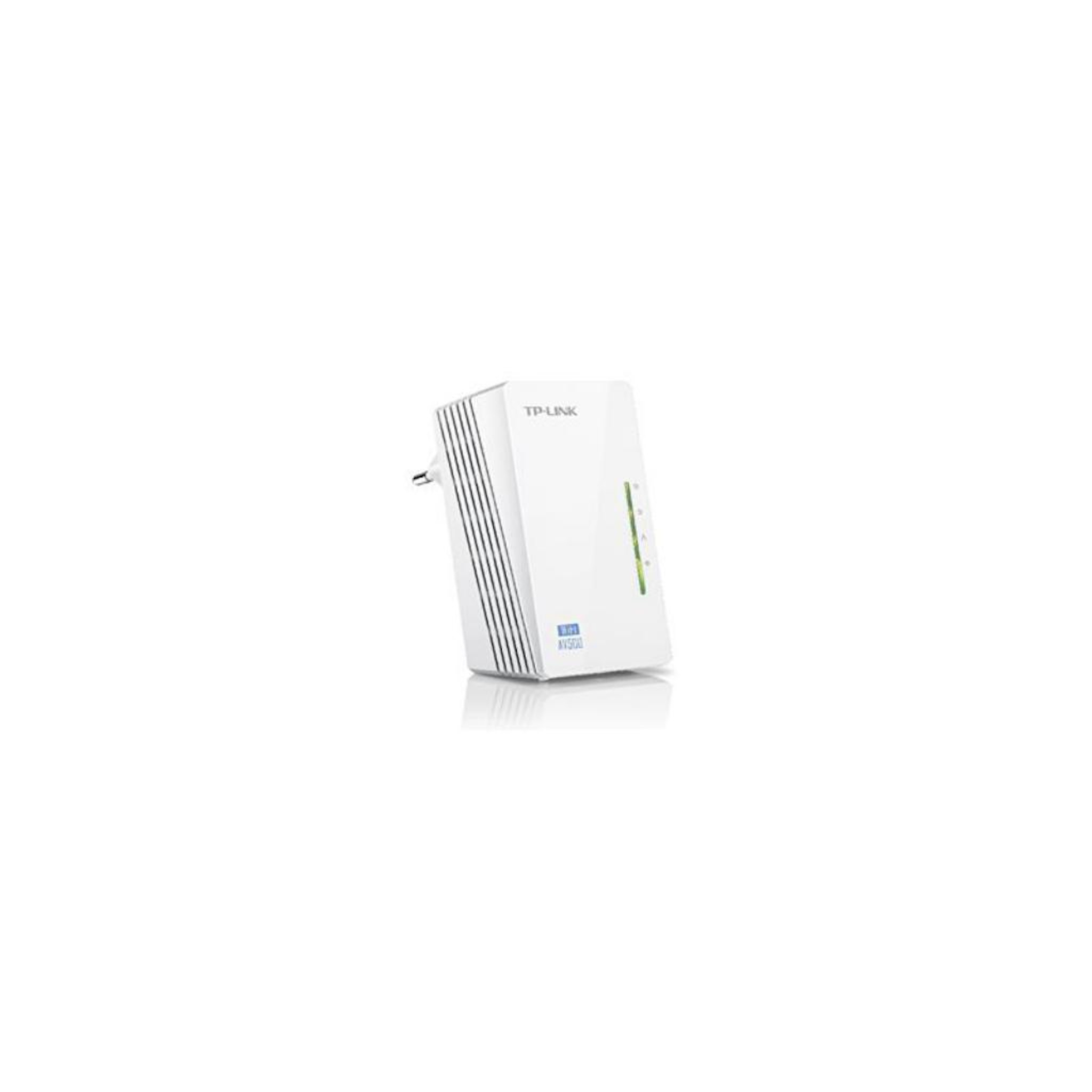 Extensor de rango Wi-Fi TP-Link blanco. Muestra el producto y sus características.