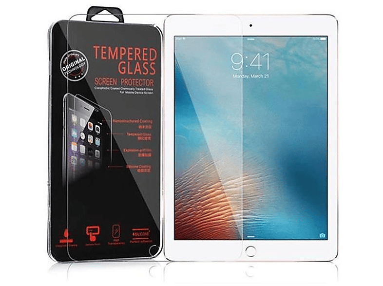 CADORABO Tempered Display Tablet Schutz Folie Display Schutz Folie(für Apple iPad PRO 2018 2017 (9,7 Zoll))