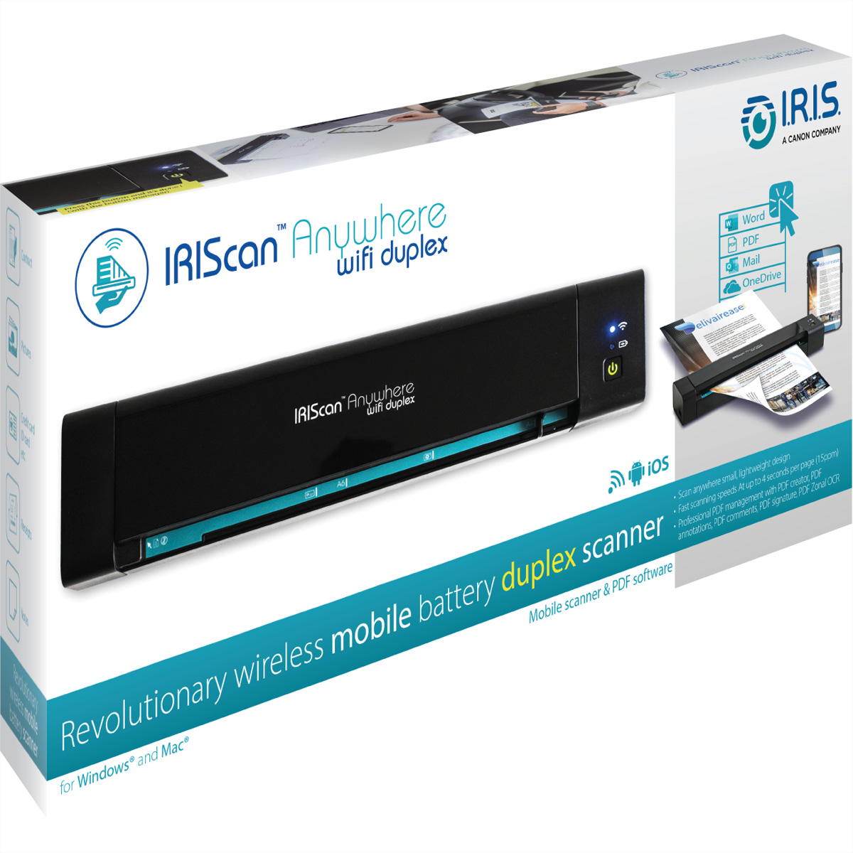 IRIS Anywhere 6 WIFI Duplex 15PPM Diascanner Zwart
