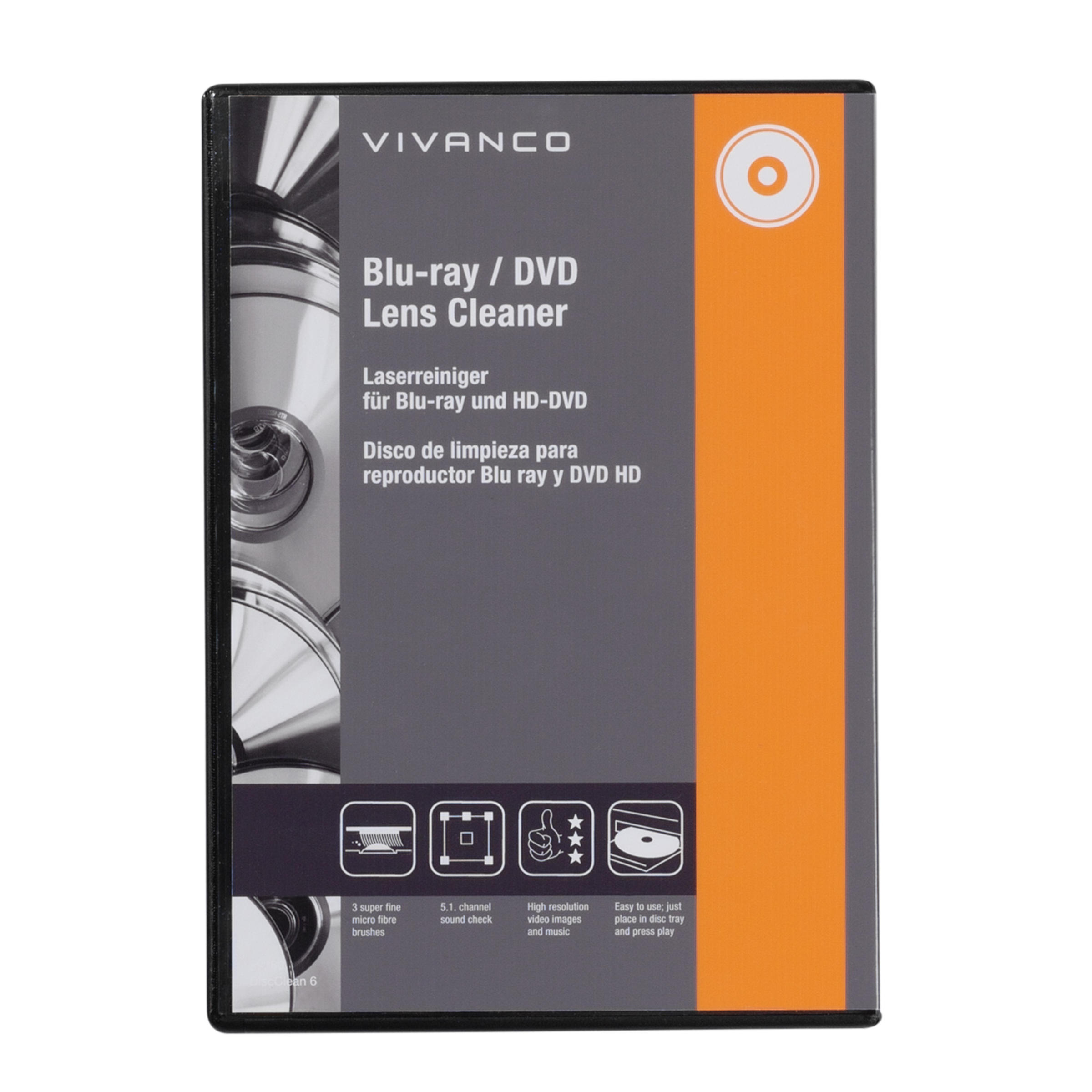 VIVANCO 39760 Laserreiniger und HD-DVD, für Blu-ray Schwarz