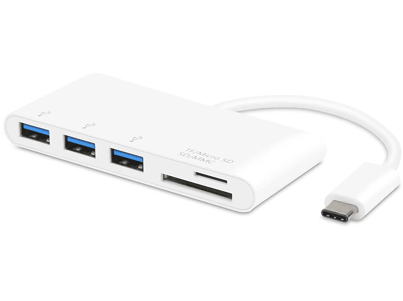 VIVANCO 34295, USB Hub, Weiß
