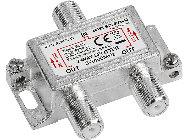 VIVANCO 44185 Antennenverteiler | Adapter & Kabel