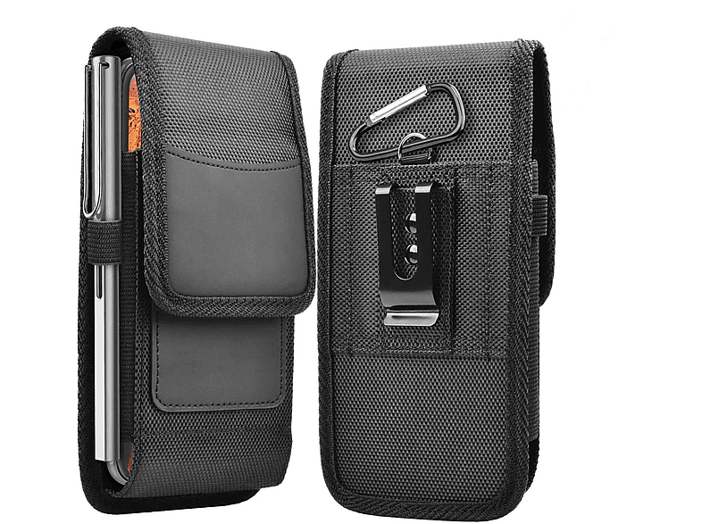 CADORABO Handytasche Hülle mit Gürtelclip Karabinerhaken, Backcover, Samsung, Galaxy M01, SCHWARZ