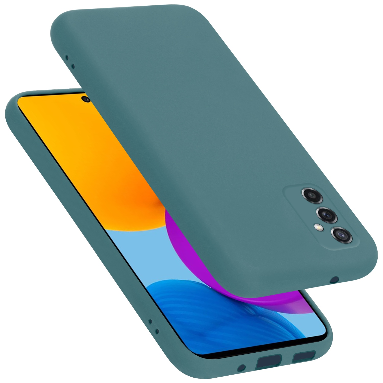 CADORABO Hülle im Backcover, 5G, Samsung, LIQUID Liquid Style, M52 Galaxy GRÜN Silicone Case