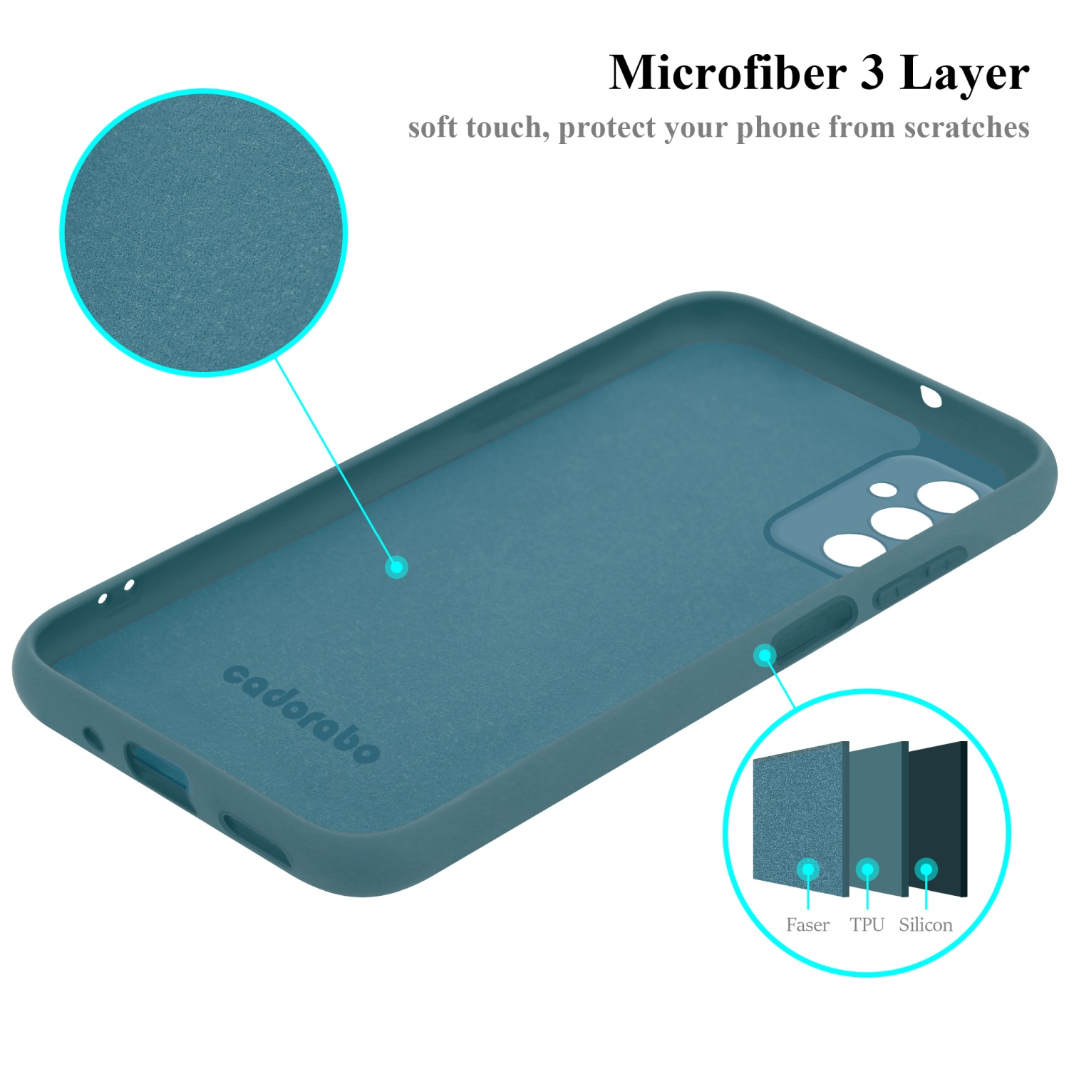 CADORABO Hülle Backcover, M52 Case LIQUID Silicone Samsung, 5G, Liquid GRÜN Style, Galaxy im