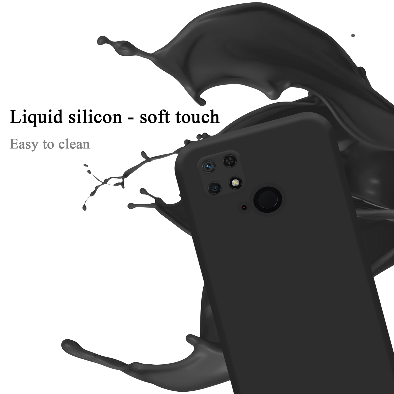 SCHWARZ POCO Silicone Liquid / 10C LIQUID Style, Case C40, im Xiaomi, Backcover, CADORABO RedMi Hülle