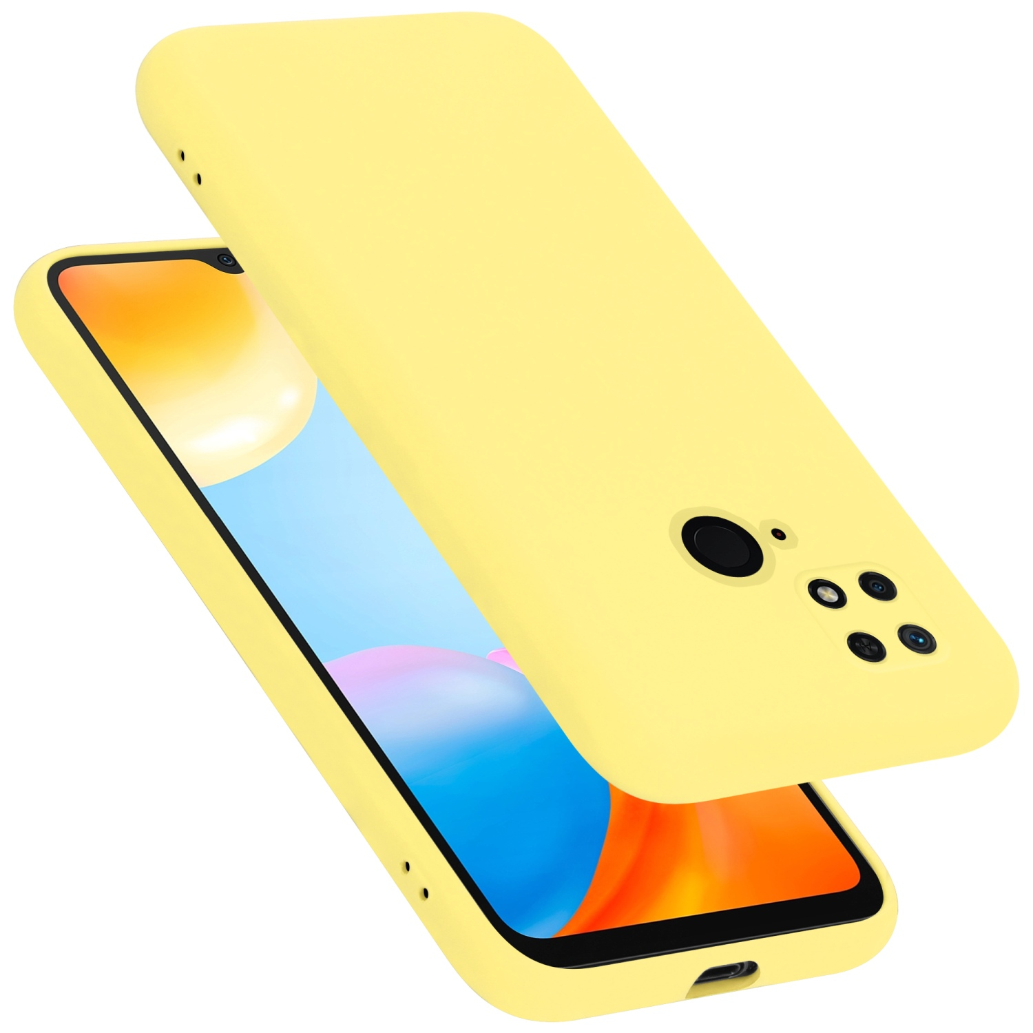 POCO Style, C40, Hülle CADORABO / GELB Backcover, Xiaomi, LIQUID Liquid 10C RedMi Silicone im Case