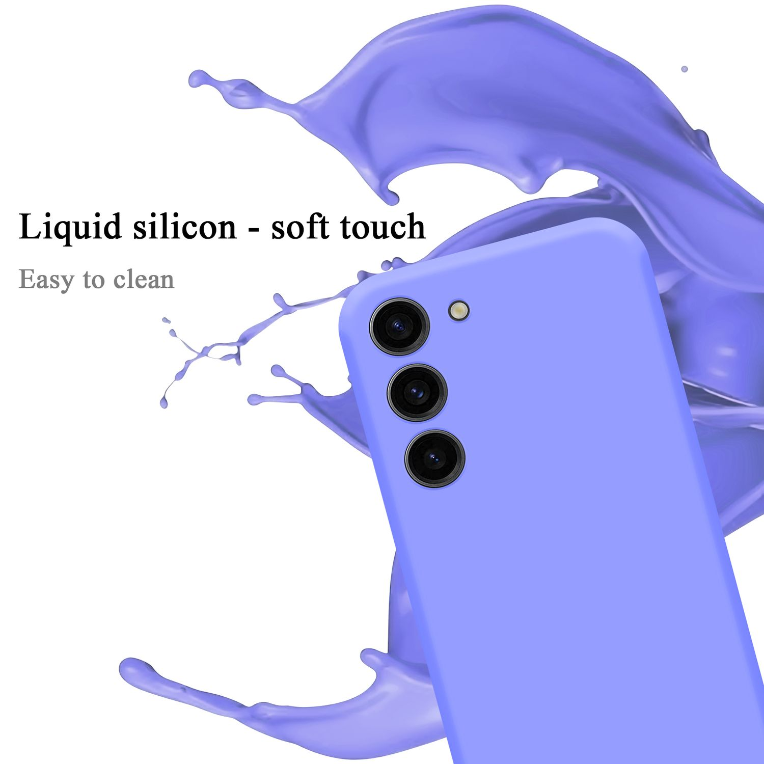 LIQUID Silicone HELL Liquid Galaxy im S23, Case Backcover, Samsung, CADORABO LILA Style, Hülle
