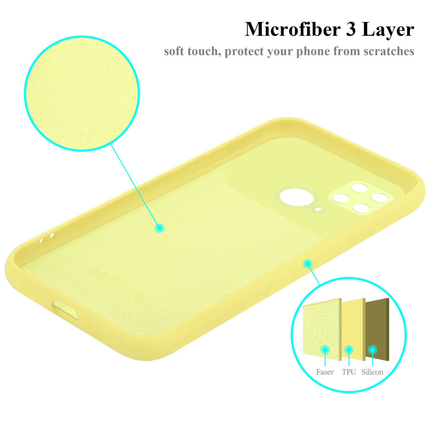 POCO Silicone / C40, im Hülle Liquid Xiaomi, GELB Style, LIQUID Case Backcover, RedMi CADORABO 10C