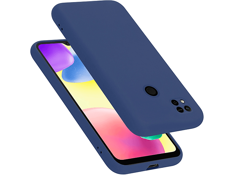 CADORABO Hülle im Liquid Silicone Case Style, Backcover, Xiaomi, RedMi 9C / RedMi 10A, LIQUID BLAU