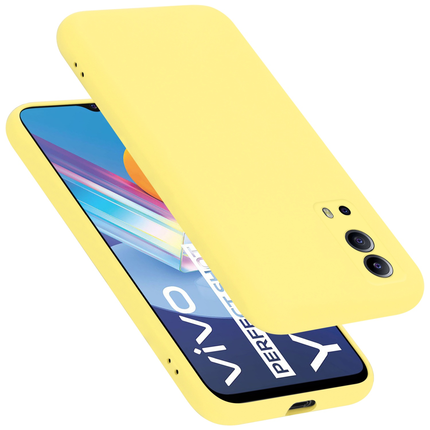 im 5G CADORABO Case Backcover, Y72 LIQUID GELB / 5G, Silicone Vivo, Style, Y52 Hülle Liquid