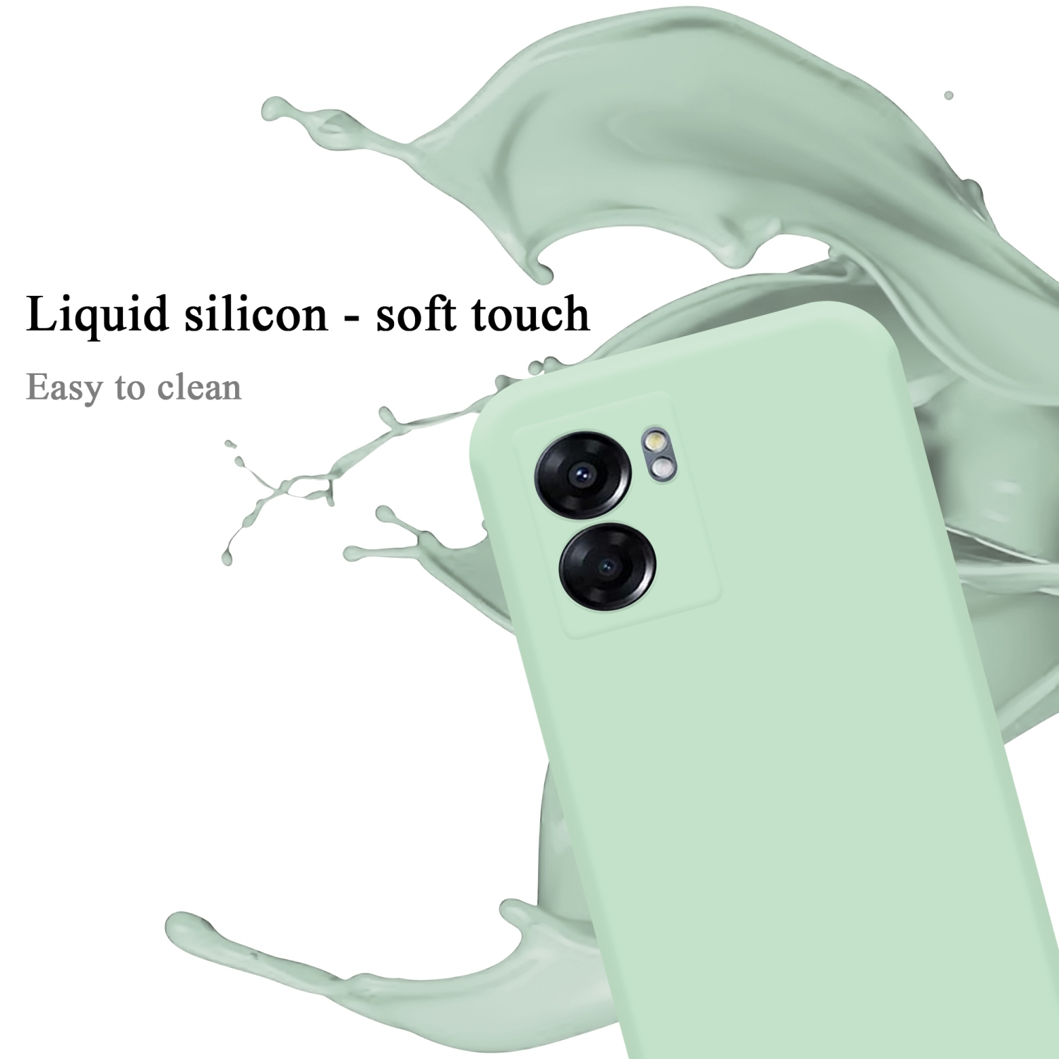 CADORABO Liquid im Backcover, HELL Hülle 5G Style, / 5G Silicone V23, / Case GRÜN Oppo, Realme LIQUID A77 A57