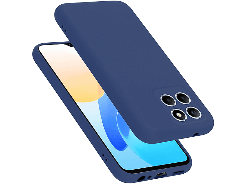 CADORABO Hülle im Liquid Silicone Case Style, Backcover, Honor, X8 5G, LIQUID BLAU