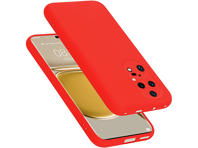 CADORABO Hülle im Liquid Silicone Case Style, Backcover, Huawei, P50 PRO, LIQUID ROT