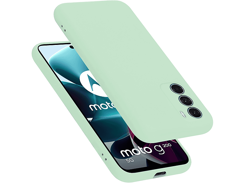 Liquid Motorola, Case Style, im Backcover, Silicone CADORABO MOTO Hülle 5G, G200 GRÜN HELL LIQUID