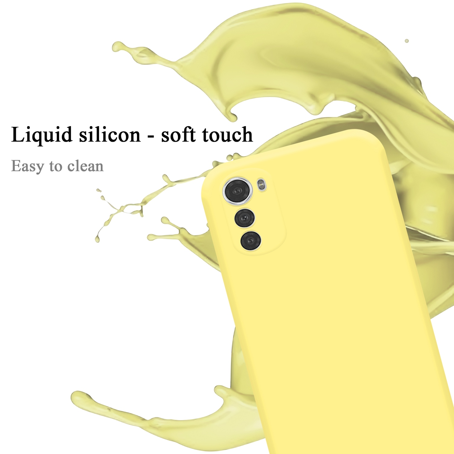 CADORABO Hülle im Liquid Silicone Motorola, 4G / Backcover, Style, Case LIQUID E32S, MOTO GELB E32
