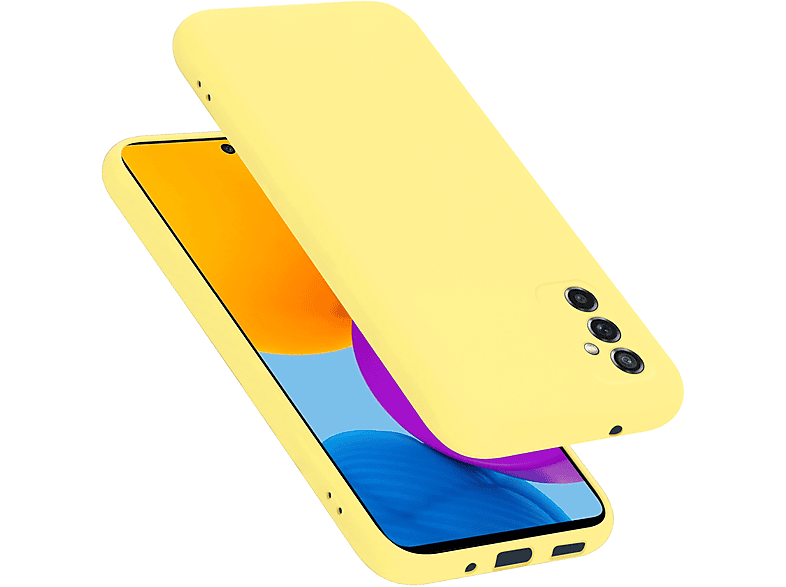 CADORABO Hülle im Liquid Silicone Case Style, Backcover, Samsung, Galaxy M52 5G, LIQUID GELB