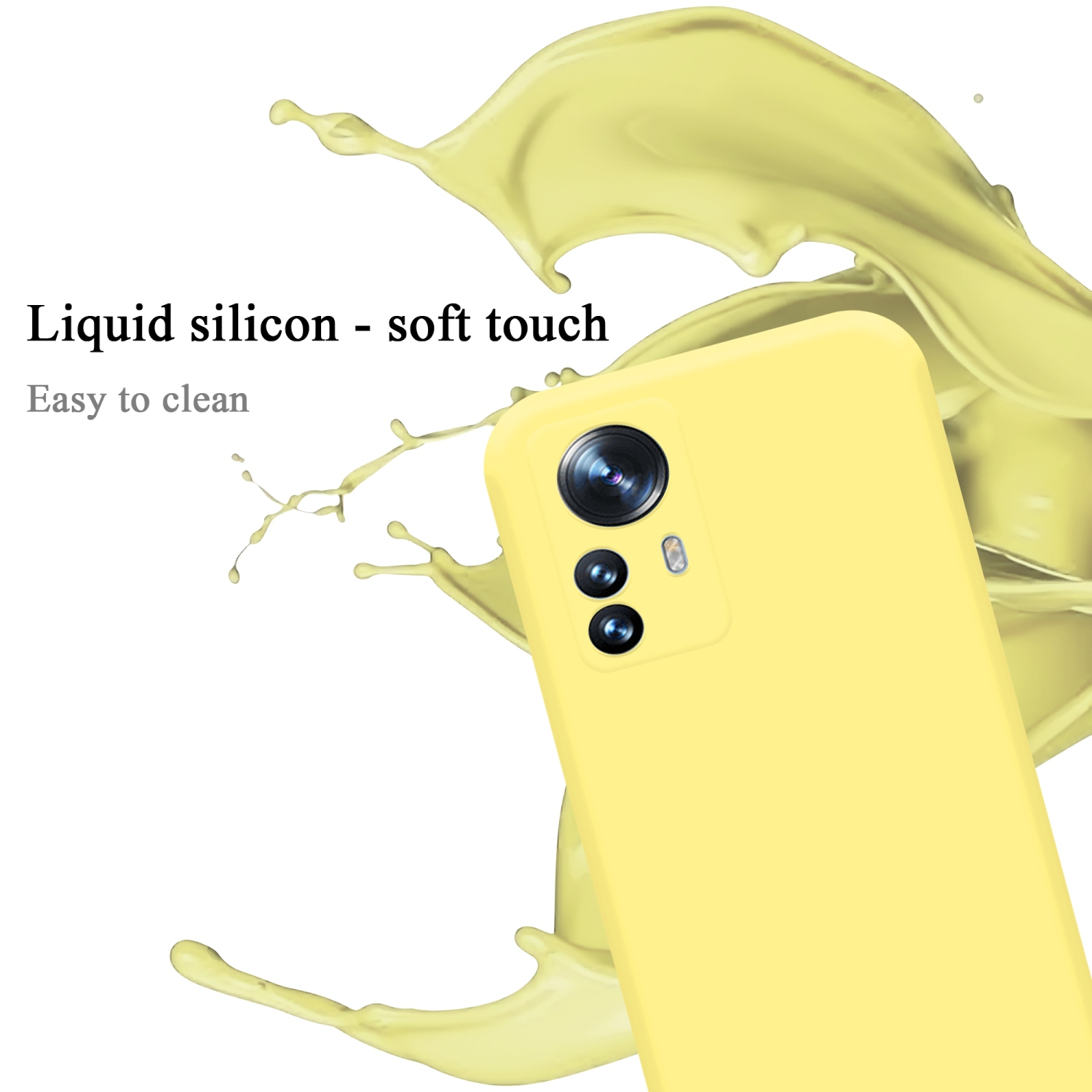 LIQUID Case Liquid im Silicone 12 Style, CADORABO PRO, Backcover, Hülle GELB Xiaomi,