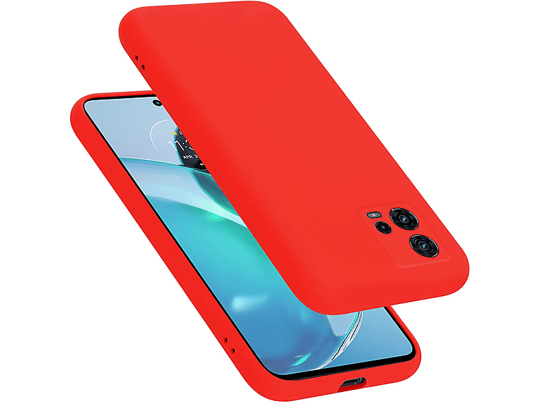 CADORABO Hülle im Liquid Silicone Case Style, Backcover, Motorola, MOTO G72, LIQUID ROT