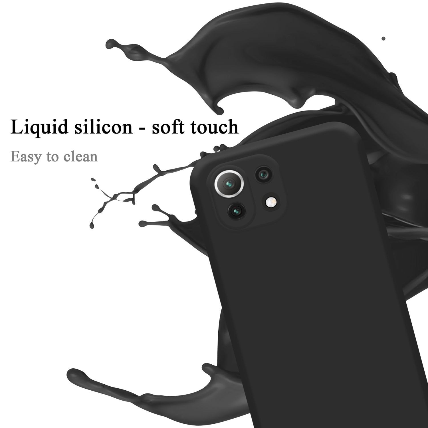 11 / Hülle / Mi Liquid Silicone Backcover, CADORABO LITE LIQUID SCHWARZ Case Xiaomi, 11 5G) NE, Style, (4G LITE im