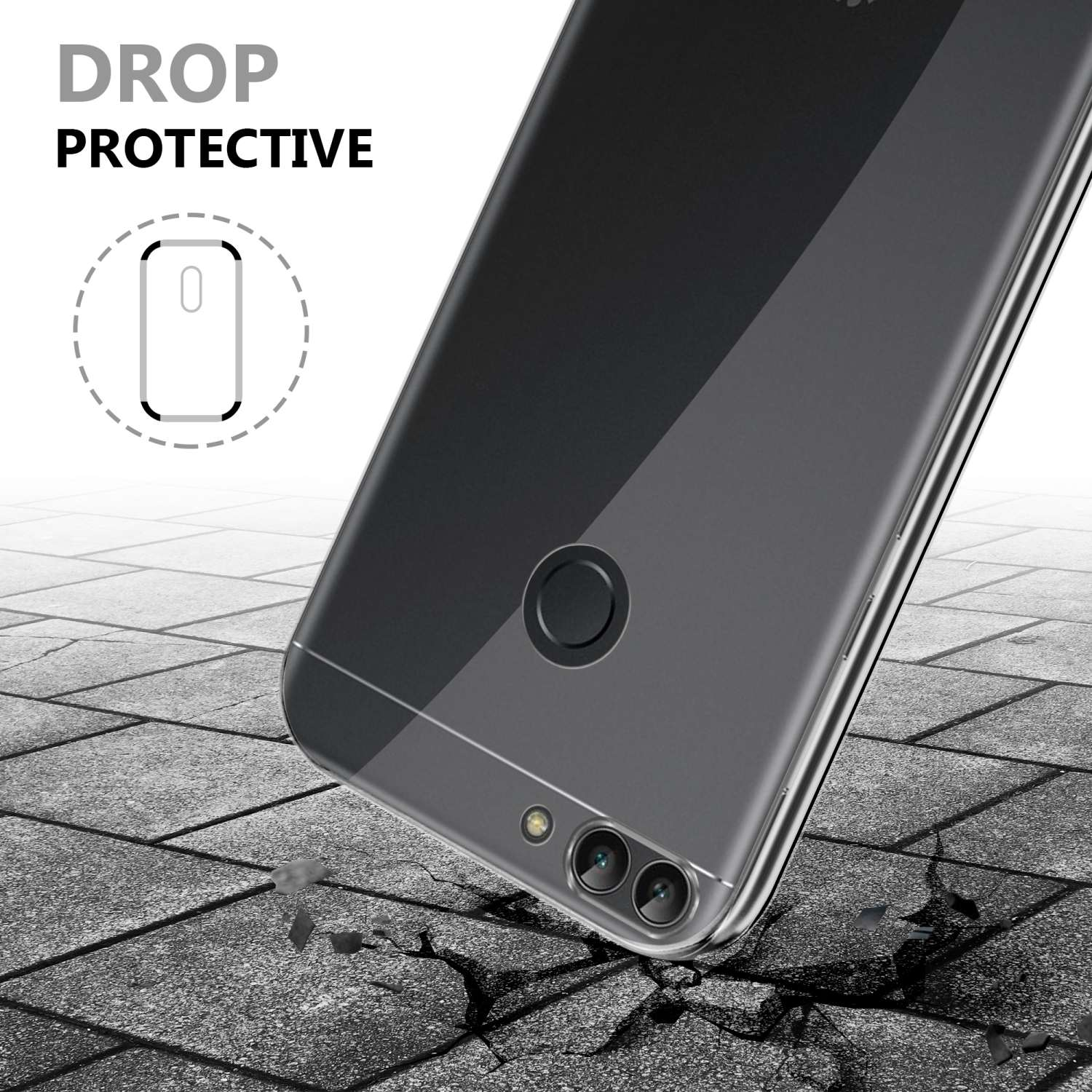 CADORABO TPU 360 Grad P / Huawei, SMART Case TRANSPARENT 2018 Hülle, 7S, Enjoy Backcover