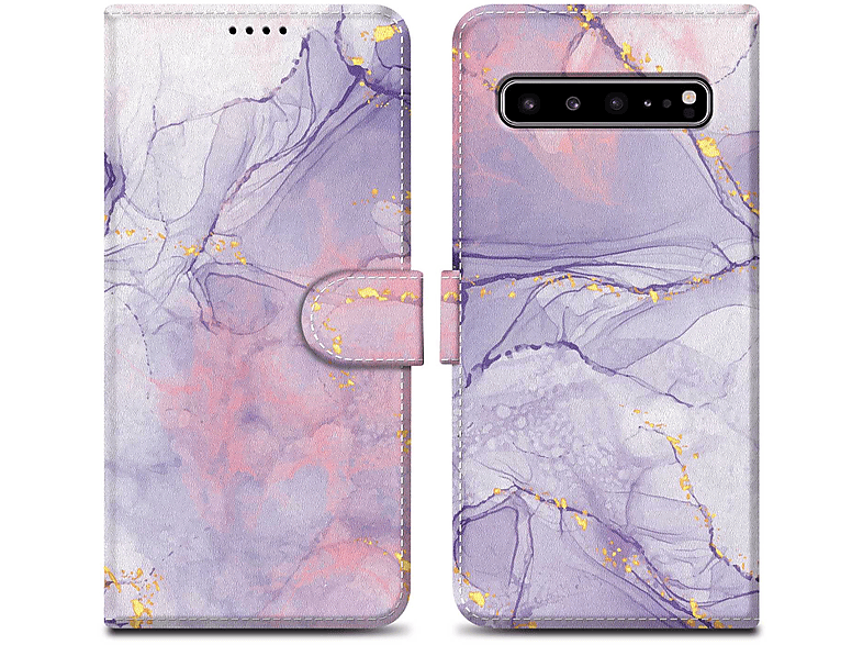 Design, 5G, Marmor Pink Lila No. Print 5 Book S10 Galaxy Hülle Bookcover, im Samsung, CADORABO