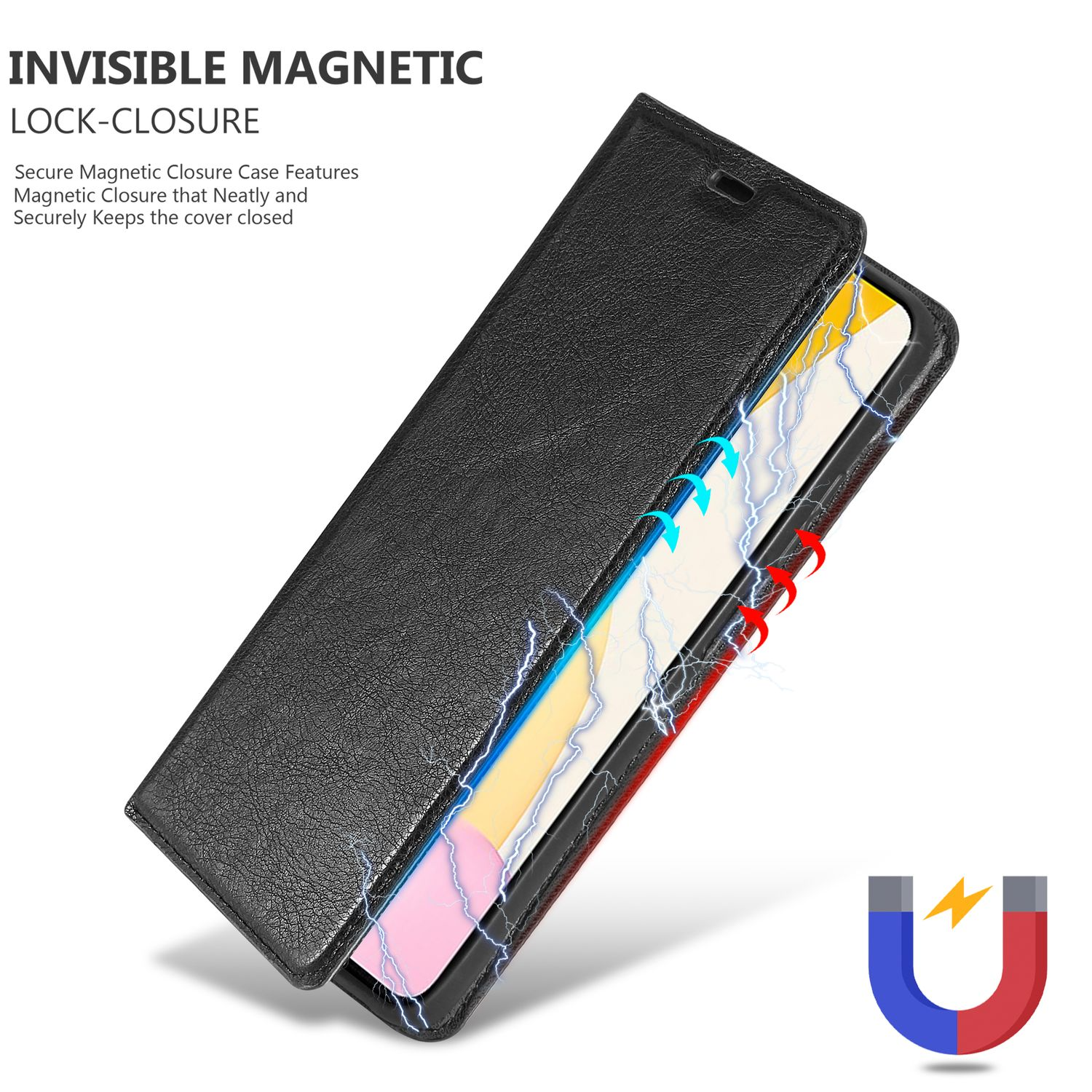 CADORABO Book NACHT Invisible Magnet, Xiaomi, Hülle 12 LITE, SCHWARZ Bookcover