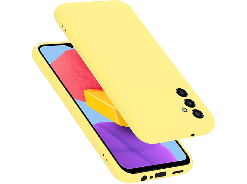 CADORABO Hülle im Liquid Silicone Case Style, Backcover, Samsung, Galaxy M13 4G, LIQUID GELB