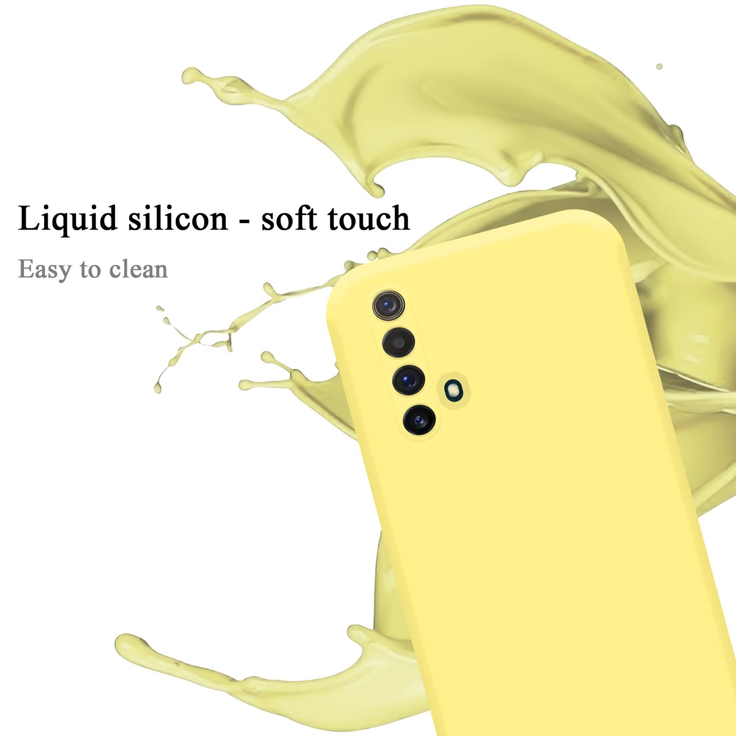 Liquid Case / GELB Style, Realme, Backcover, / LIQUID 5G, CADORABO Hülle im Silicone X3 X50 SuperZoom X3