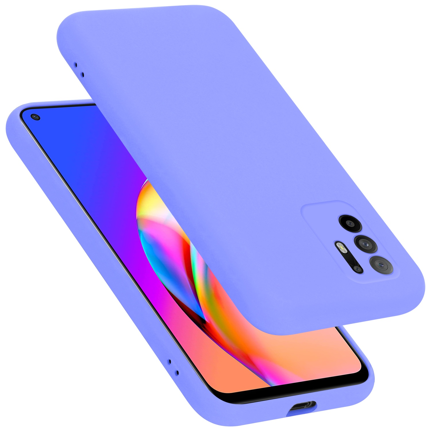 CADORABO Hülle im Silicone Oppo, LILA 5G, HELL Case LIQUID Style, Backcover, A94 Liquid
