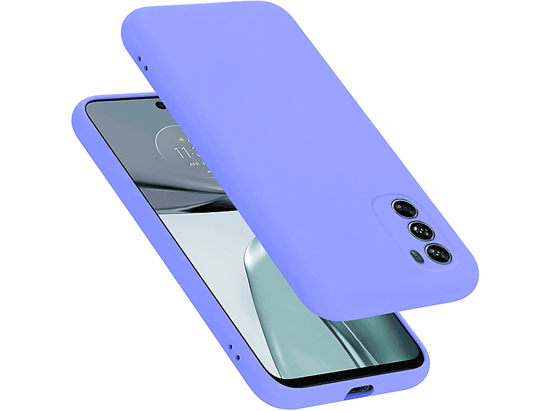 CADORABO Hülle im Liquid Silicone Case Style, Backcover, Motorola, MOTO G62 5G, LIQUID HELL LILA