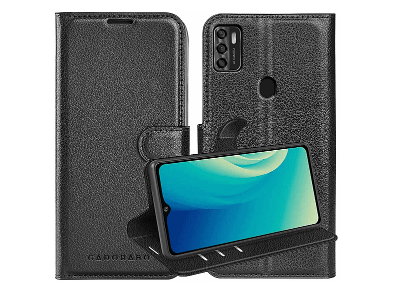 Cadorabo Custodia Flip Con Chiusura Magnetica Per ZTE BLADE V8 – Nero Notte, Pelle Sintetica, Portafoglio