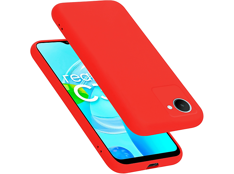 Case Silicone ROT Liquid Backcover, PRIME, Narzo Realme, CADORABO 50i LIQUID im Style, Hülle / C30