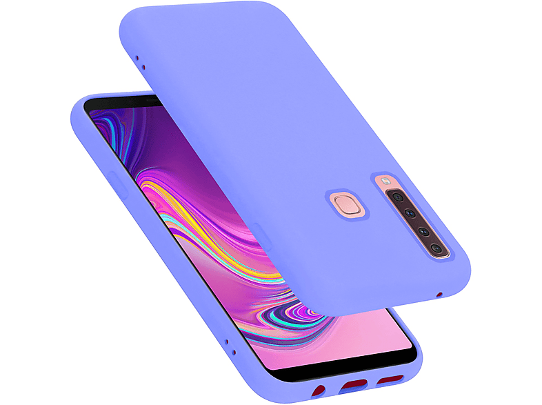 CADORABO Hülle im Liquid Silicone Case Style, Backcover, Samsung, Galaxy A9 2018, LIQUID HELL LILA