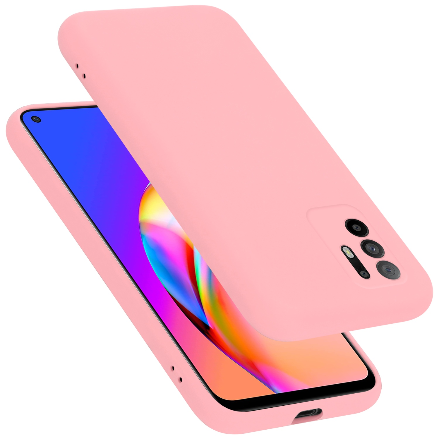 Hülle CADORABO 5G, LIQUID Liquid im Style, A94 PINK Silicone Case Oppo, Backcover,